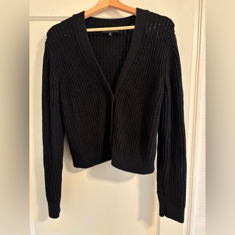 Banana Republic Black Ribbed Cardigan